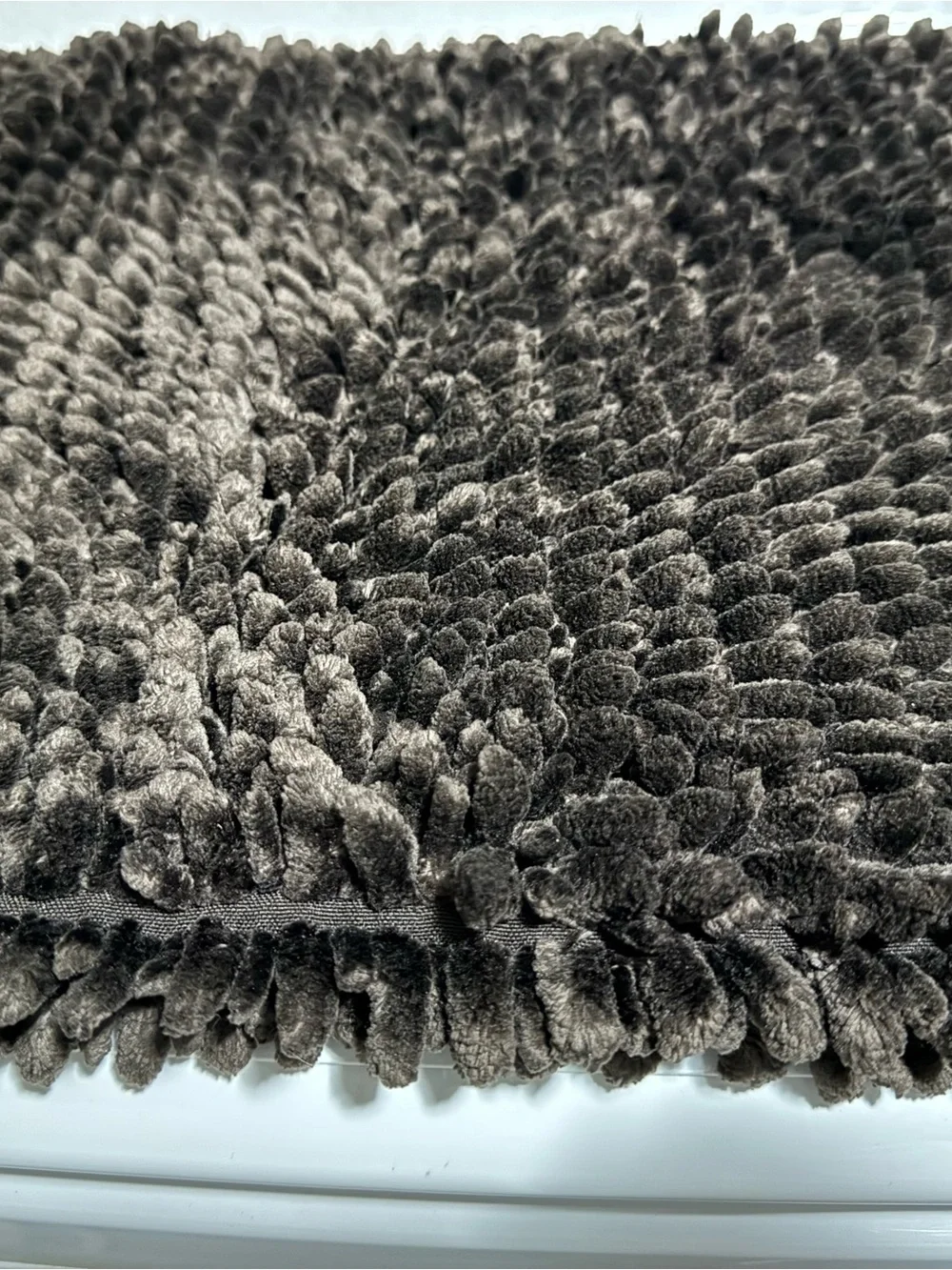 Set of TWO Plush Chenille Bath Mat in Dark Chocolate Brown